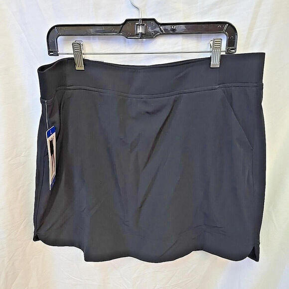 32 Degrees Cool Womens Elastic Waist Skirt Front Pockets Size Large Black (76-3) - Picture 1 of 9
